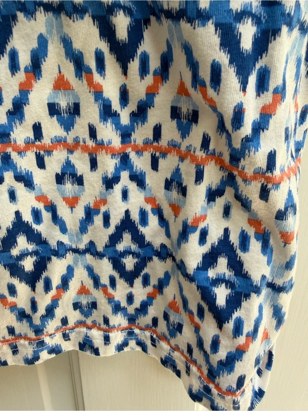 NWOT OshKosh B'gosh 4T Girls Blue White Aztec Printed Ruffle Shirt Blouse